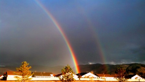 Double rainbow over south Reno - Friday, 16 November 2012
